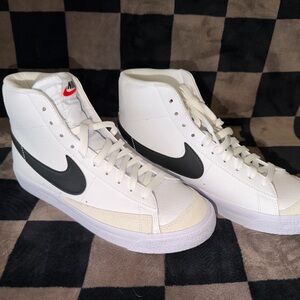 Nike White and Black High-Top Sneakers